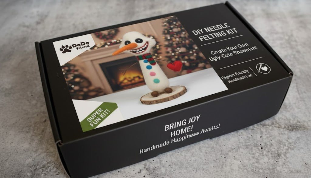 “Frosty Joker” DIY Felt Snowman Kit – Handmade Christmas Craft Gift