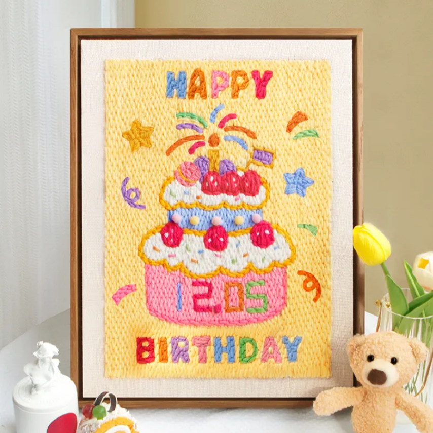 Happy Birthday Frame Style Needle Felted DIY Kits
