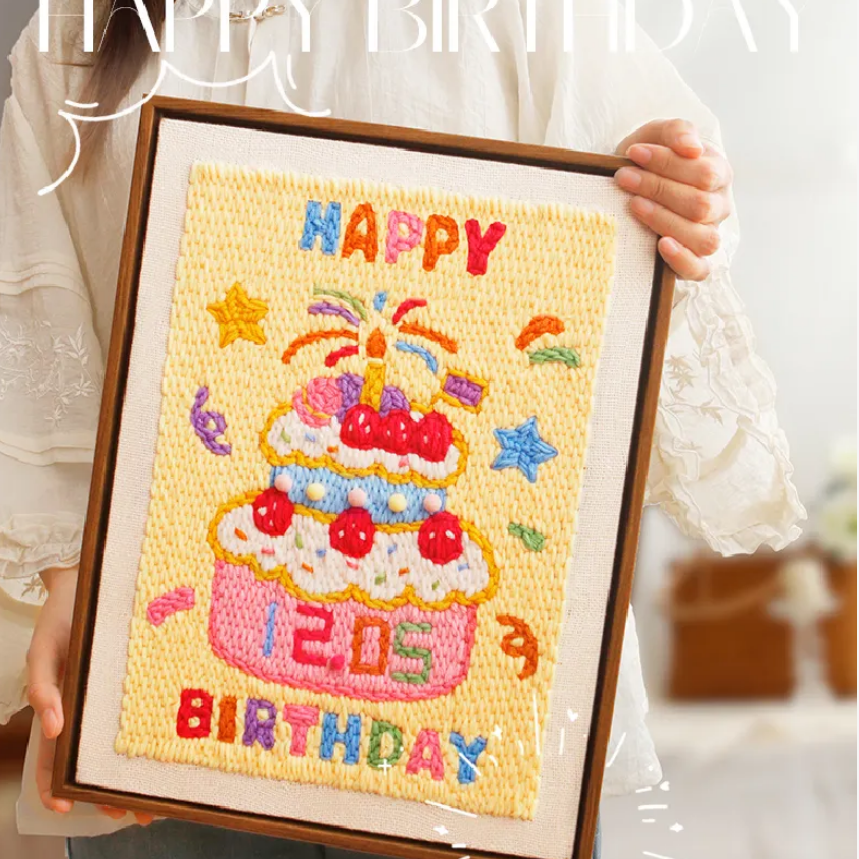 Happy Birthday Frame Style Needle Felted DIY Kits