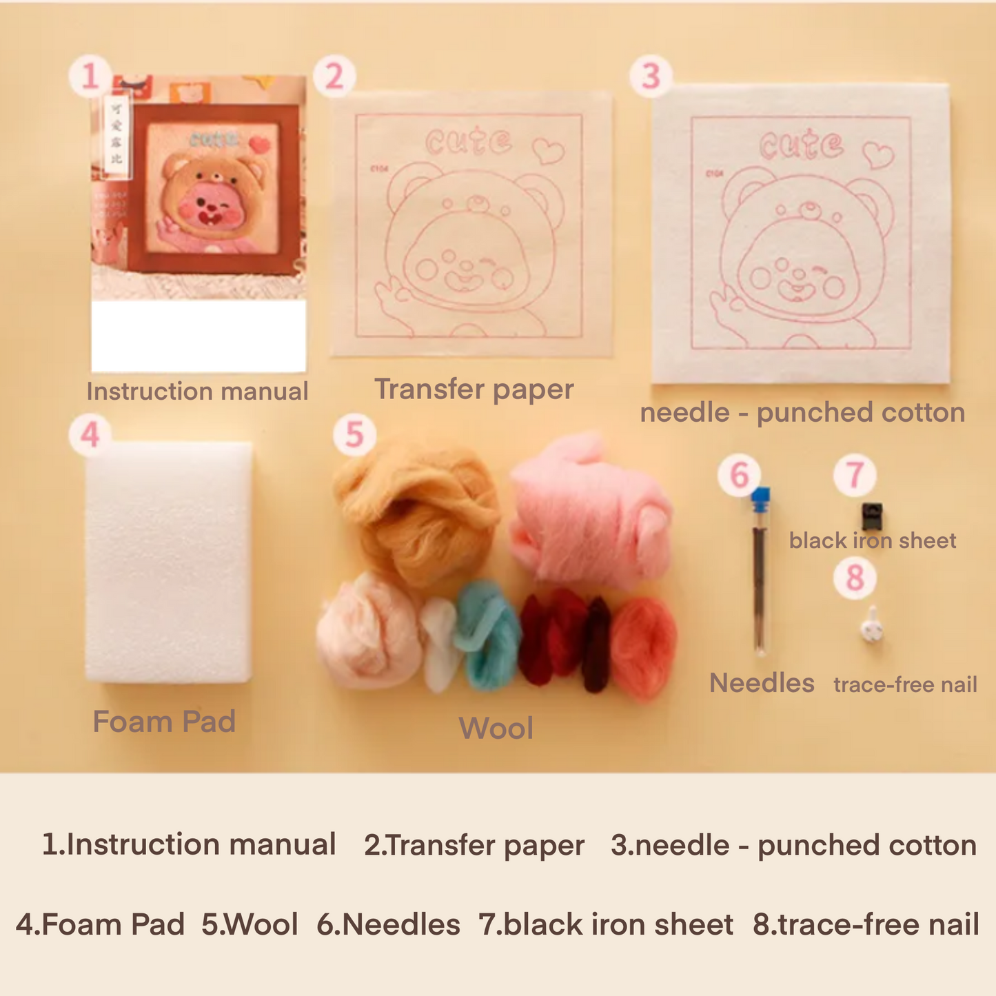 Cute Pet Frame Style Needle Felted DIY Kits: Sheep