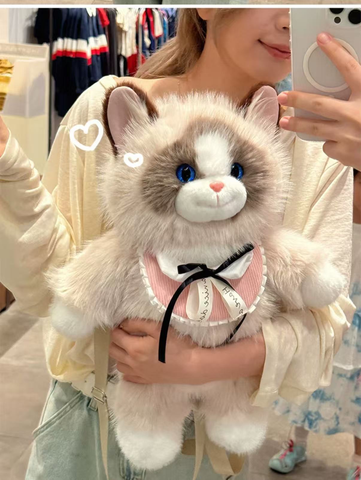 Plush Ragdoll Cat Backpack — Original Design