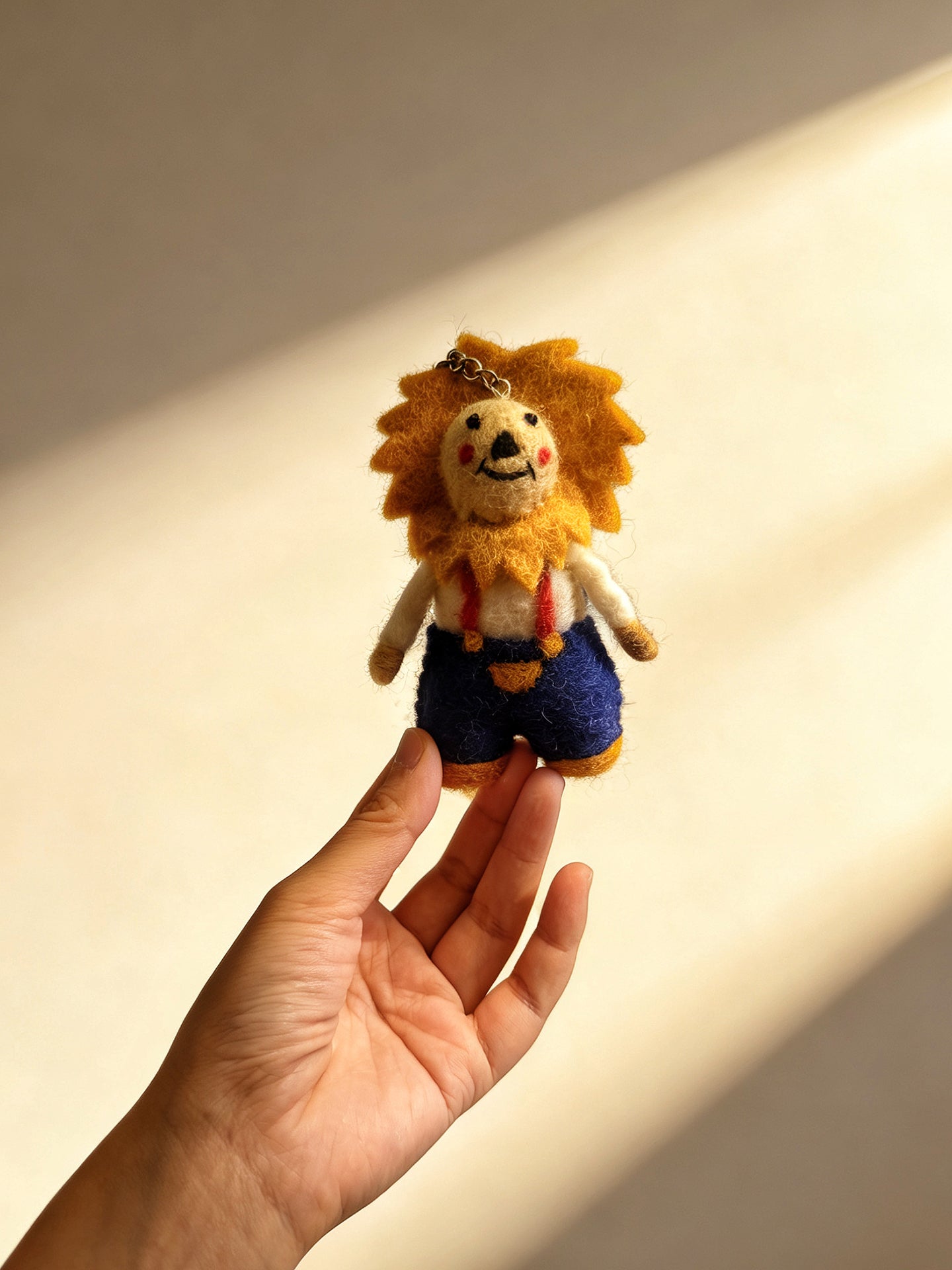 Sun Lion Wool Felt Keychain
