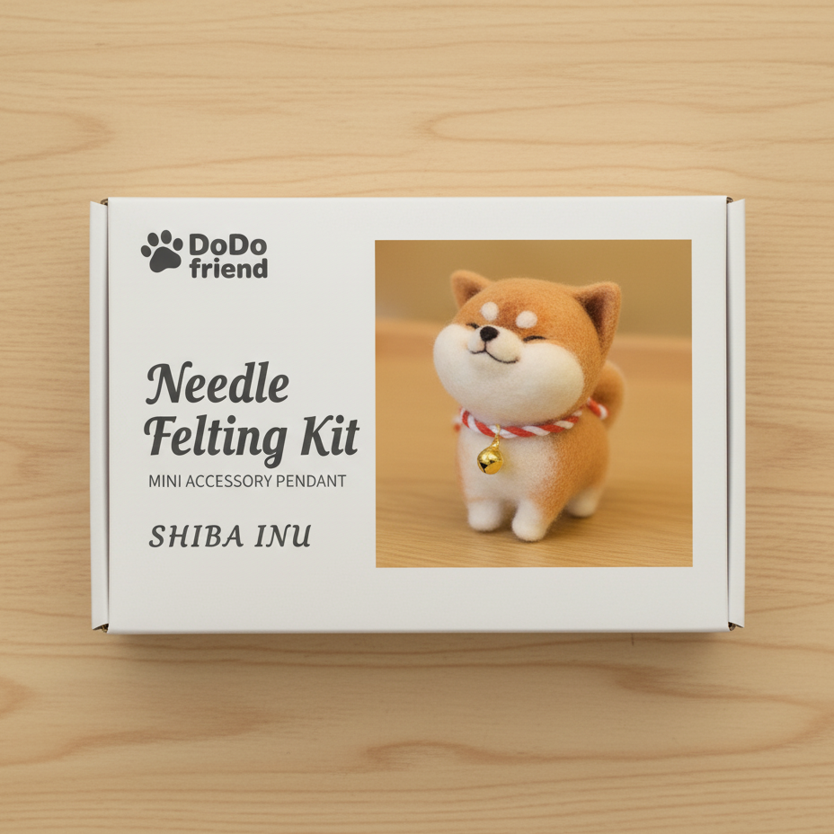 DIY Needle Felting Kit – Shiba Inu Dog Pendant (Beginner-Friendly)