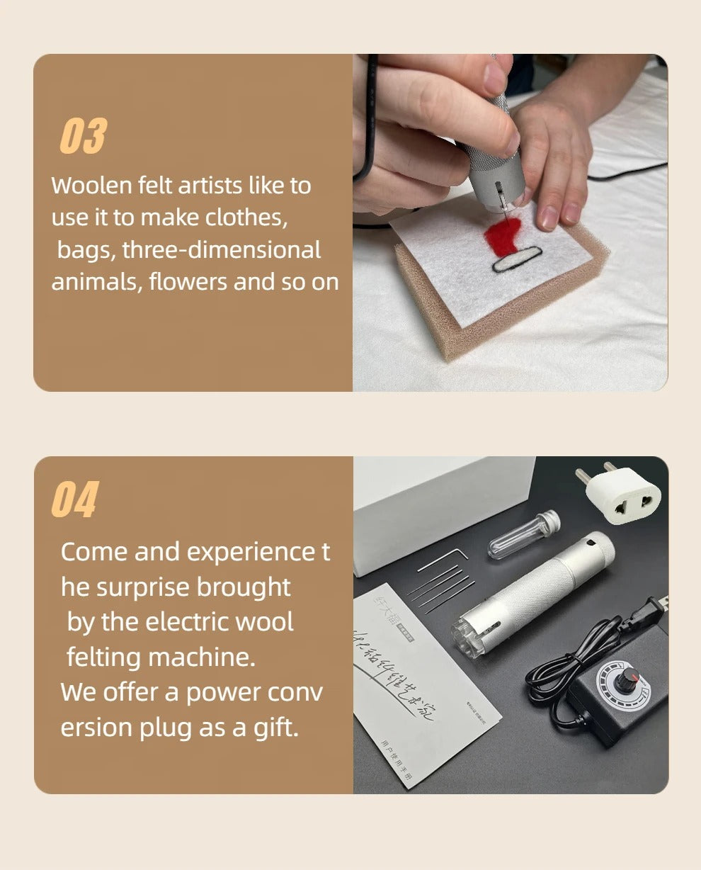 Electric Felting Machine – Portable Electric Wool Felting Needle Tool (Upgraded 3rd Gen)