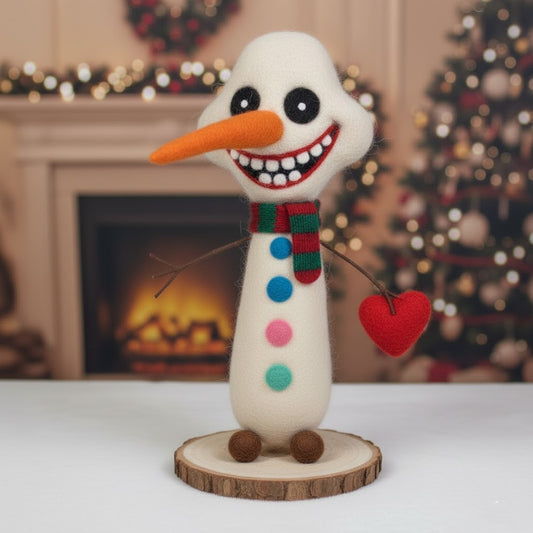 “Frosty Joker” DIY Felt Snowman Kit – Handmade Christmas Craft Gift