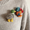 Rooster & Mallard Wool Felt Brooch 1