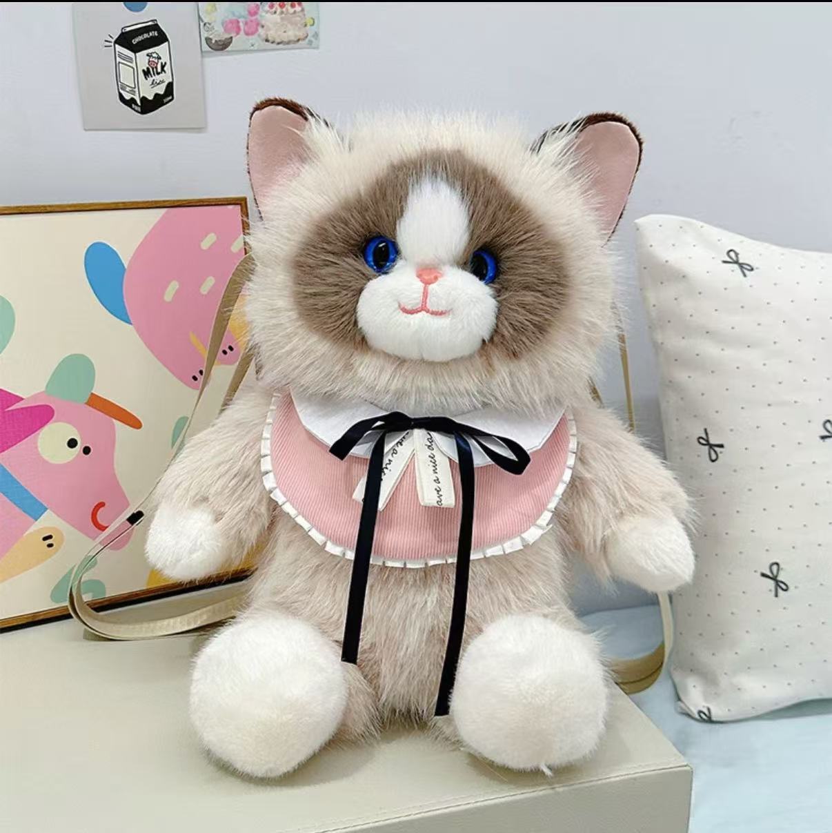 Plush Ragdoll Cat Backpack — Original Design