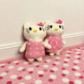 Pink Polka Dot Kitty Wool Felt Ornament 2