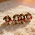 Red Scarf Mini Puppy Wool Felt Keychain 3