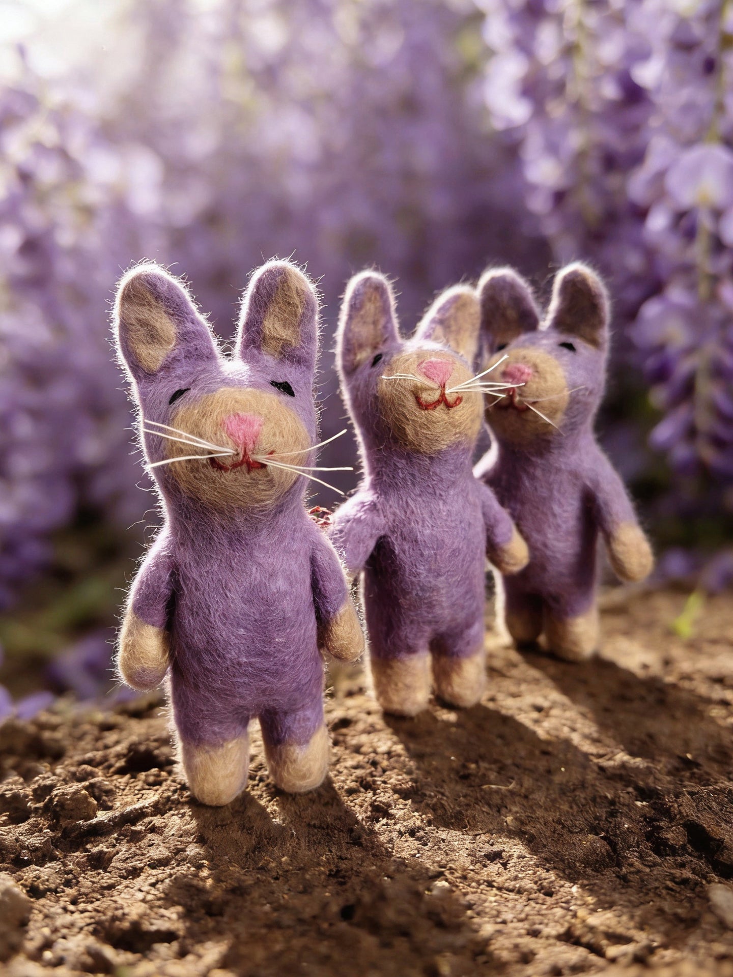 Purple Rabbit Wool Felt Ornament