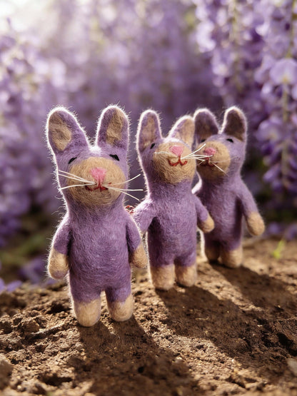 Purple Rabbit Wool Felt Ornament