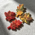 Oak & Maple Leaf Wool Felt Brooch 1