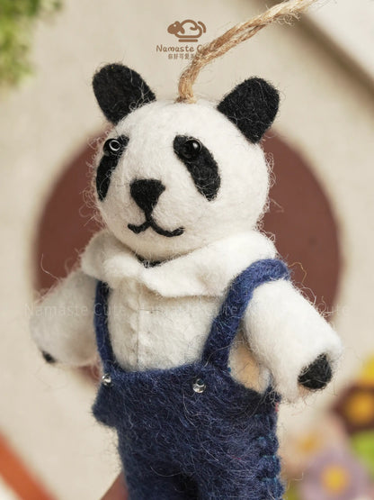 Hand-Felted Panda Charm — 100% Wool, Handmade in Nepal | Unique, Soft & Gift-Ready