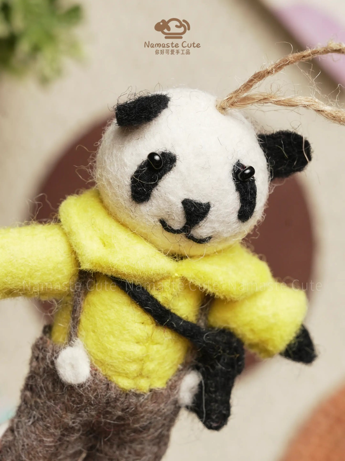 Hand-Felted Panda Charm — 100% Wool, Handmade in Nepal | Unique, Soft & Gift-Ready
