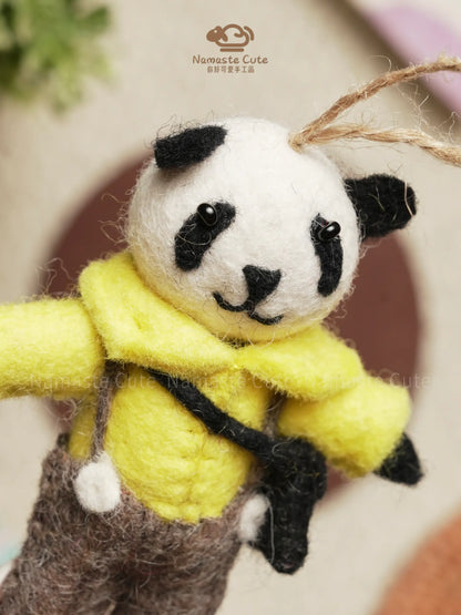 Hand-Felted Panda Charm — 100% Wool, Handmade in Nepal | Unique, Soft & Gift-Ready