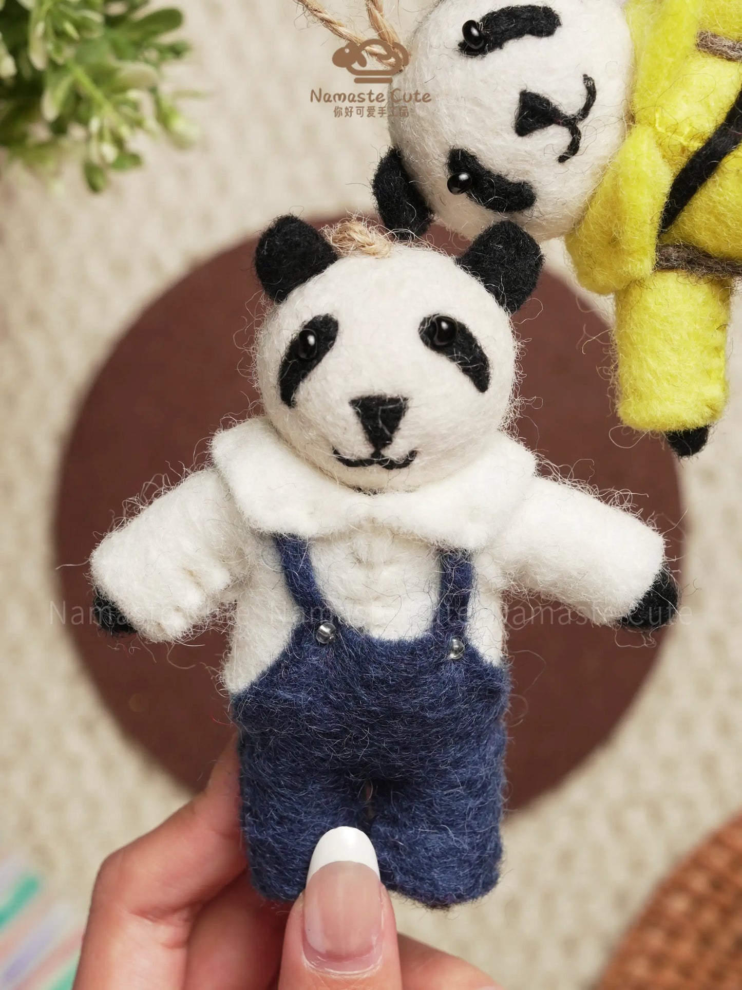 Hand-Felted Panda Charm — 100% Wool, Handmade in Nepal | Unique, Soft & Gift-Ready