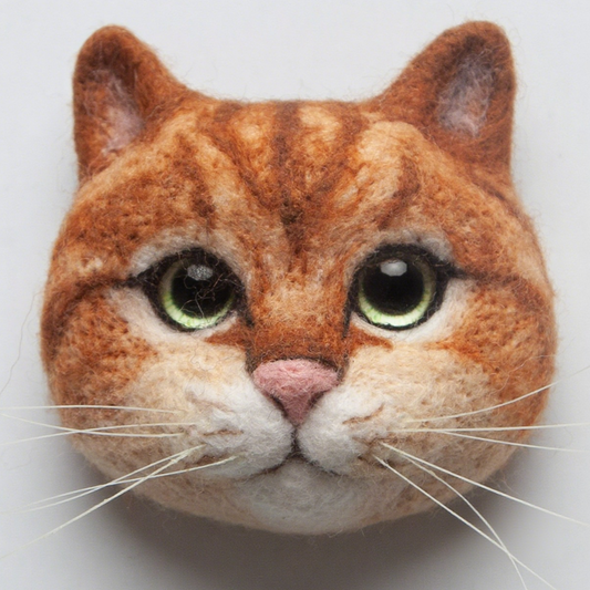 Golden Shaded Cat Avatar Needle Felted DIY Kits