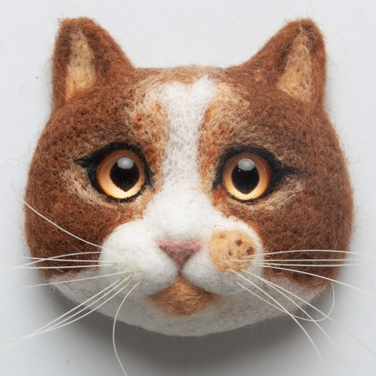 Chocolate Calico Cat Avatar Needle Felted DIY Kits (small)