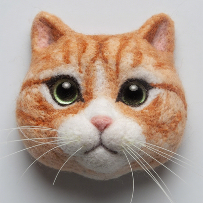 Orange Cat Avatar Needle Felted DIY Kits (small)