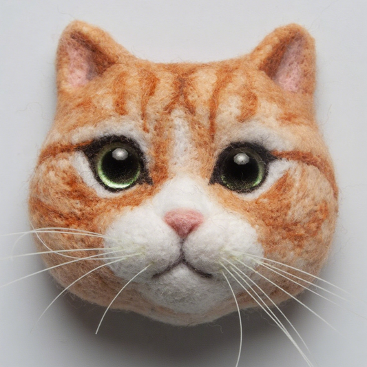 Orange Cat Avatar Needle Felted DIY Kits