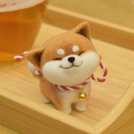 DIY Needle Felting Kit – Shiba Inu Dog Pendant (Beginner-Friendly)