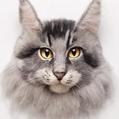 Tabby Cat Avatar Needle Felted DIY Kits