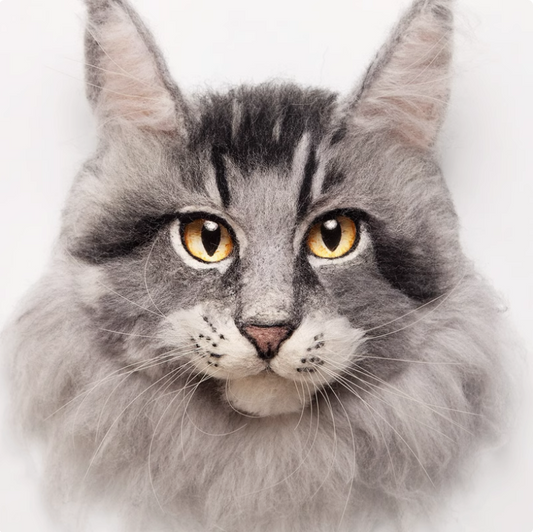Tabby Cat Avatar Needle Felted DIY Kits