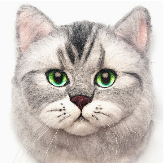 Tabby Cat Avatar Needle Felted DIY Kits