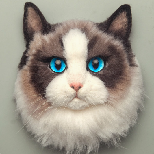 Ragdoll Cat Avatar Needle Felted DIY Kits