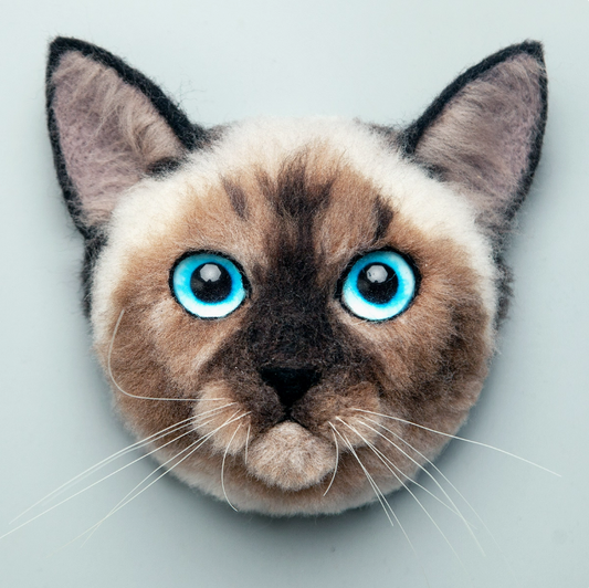 Siamese Cat Avatar Needle Felted DIY Kits