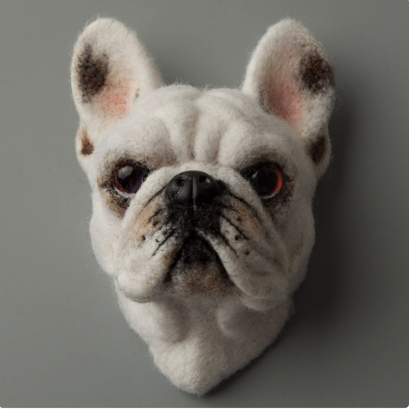British Bulldog Avatar Needle Felted  DIY Kits