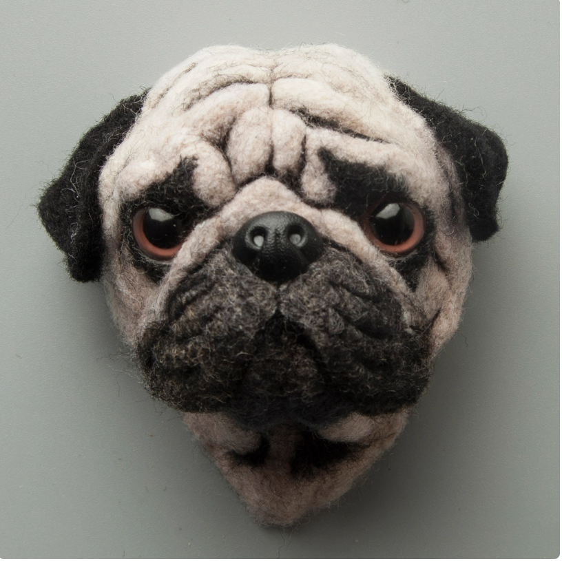 Bulldog Avatar Needle Felted  DIY Kits