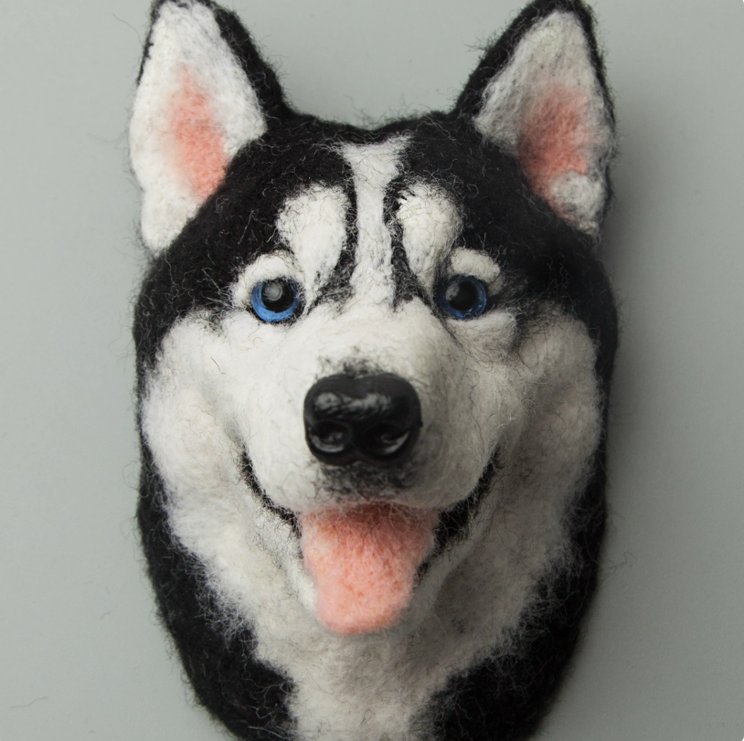 Husky Avatar Needle Felted  DIY Kits