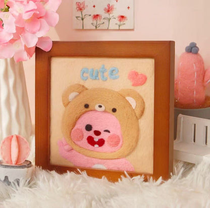 Cute Pet Frame Style Needle Felted DIY Kits:  Loopy