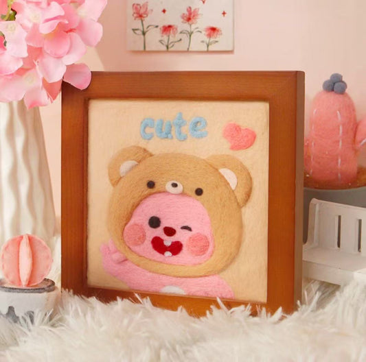 Cute Pet Frame Style Needle Felted DIY Kits:  Loopy