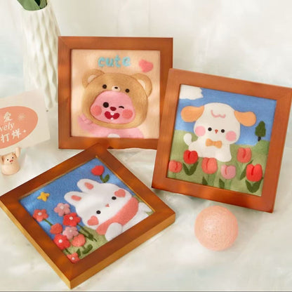 Cute Pet Frame Style Needle Felted DIY Kits:  Sheep