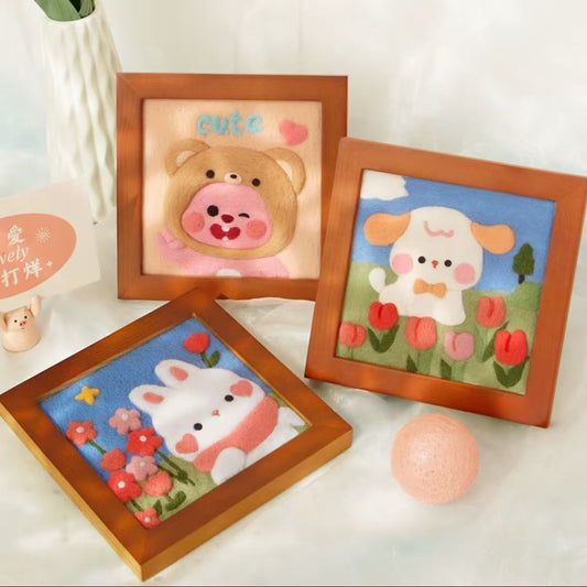 Cute Pet Frame Style Needle Felted DIY Kits:  Sheep