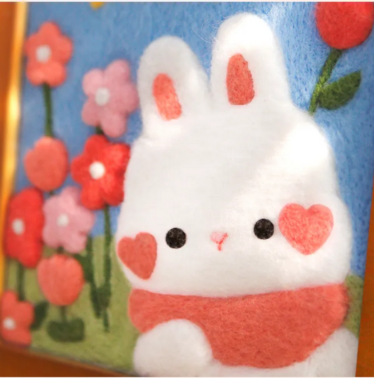 Cute Pet Frame Style Needle Felted DIY Kits:  Rabbit
