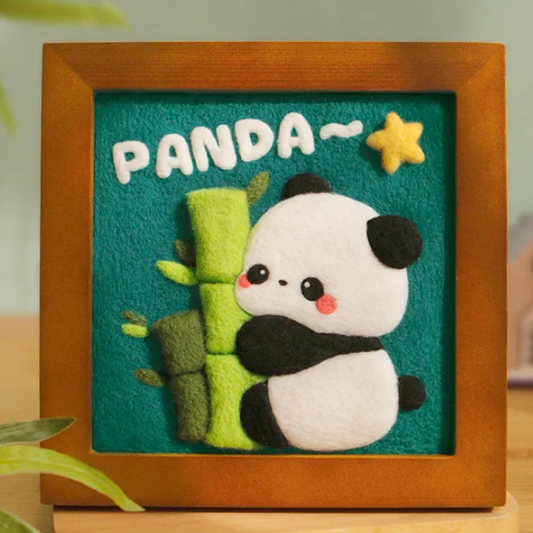 Cute Pet Frame Style Needle Felted DIY Kits:  Panda