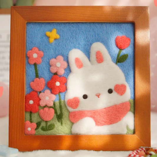 Cute Pet Frame Style Needle Felted DIY Kits:  Rabbit