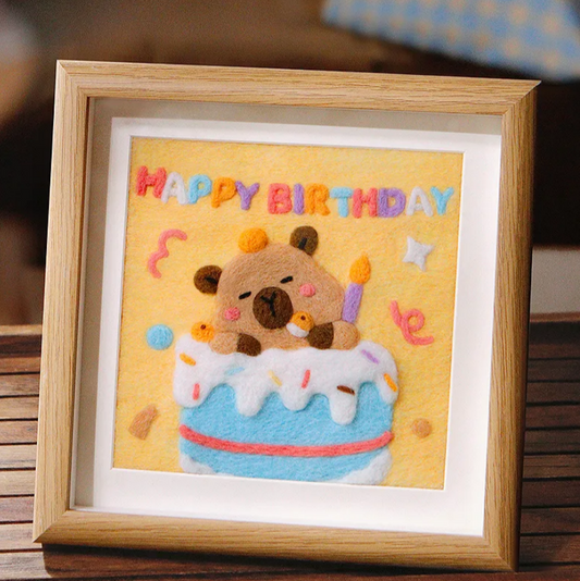 Cute Pet Frame Style Needle Felted DIY Kits:  Capibara