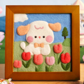 Cute Pet Frame Style Needle Felted DIY Kits:  Sheep 1