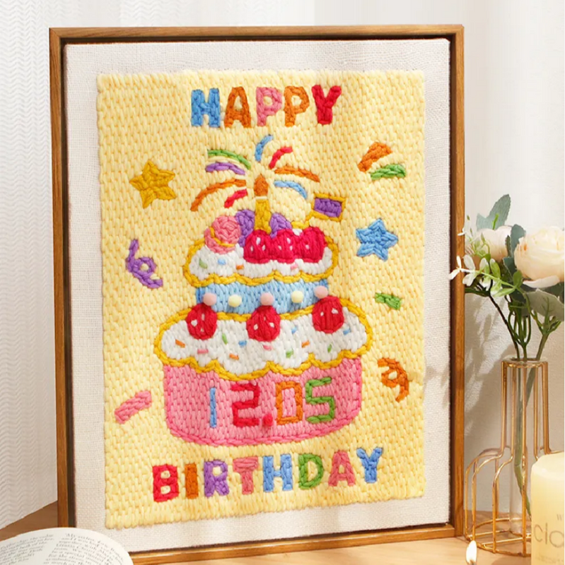 Happy Birthday Frame Style Needle Felted DIY Kits
