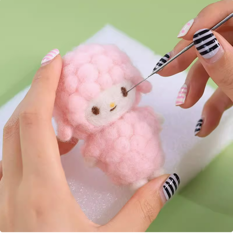 Mini Doll Needle Felted DIY Kits:  Sheep