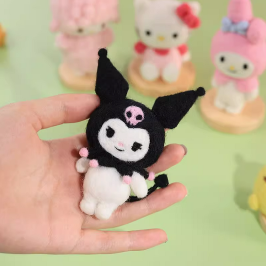 Mini Doll Needle Felted DIY Kits:  Kuromi