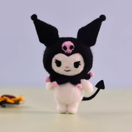 Mini Doll Needle Felted DIY Kits:  Kuromi