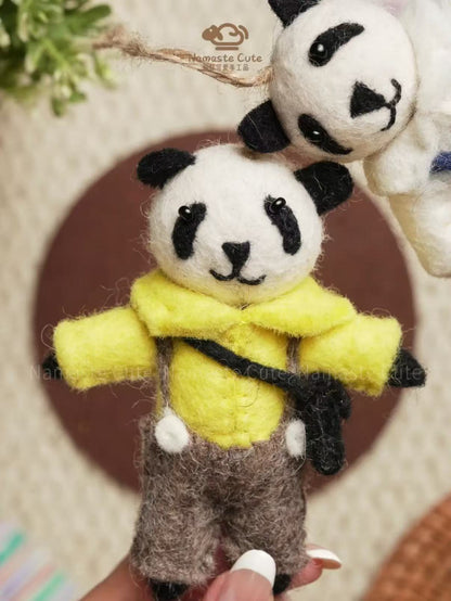 Hand-Felted Panda Charm — 100% Wool, Handmade in Nepal | Unique, Soft & Gift-Ready