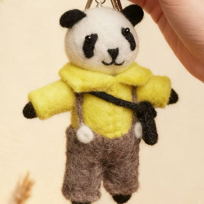 Hand-Felted Panda Charm — 100% Wool, Handmade in Nepal | Unique, Soft & Gift-Ready