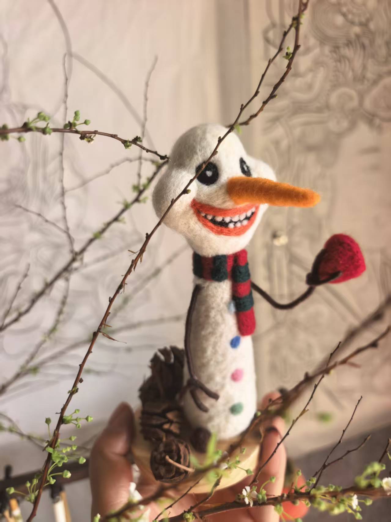 "Frosty Joker"DIY Felt Snowman Kit——Handmade Christmas Craft Gift