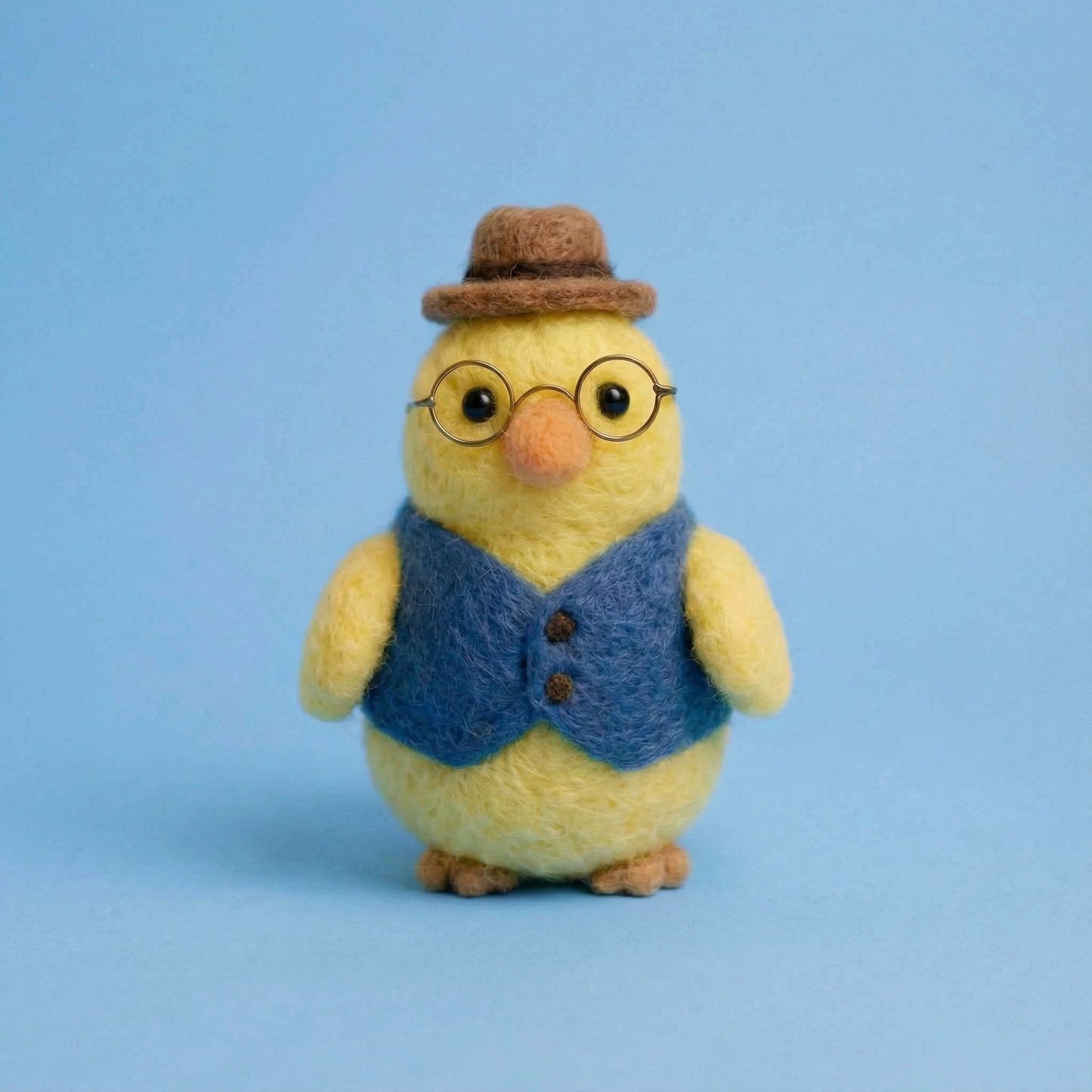 Gentleman Chick with Hat & Glasses Felting Kit